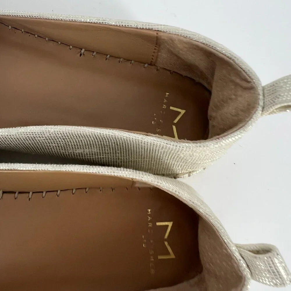 MARC FISHER Womens Gold Slip On Espadrille Shoes 9.5 M